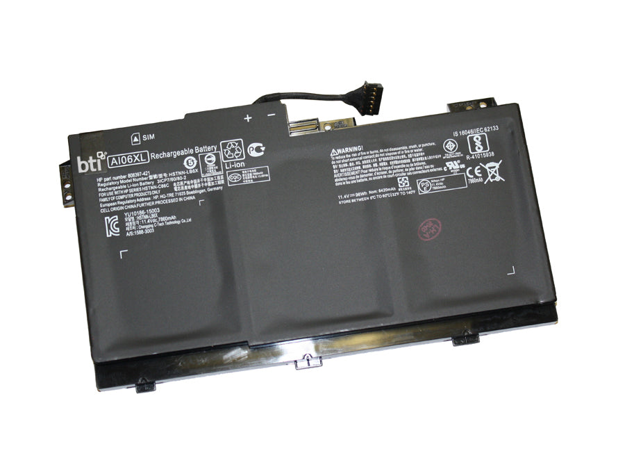 BTI Notebook-Akku – für HP ZBook 17 G3 – 90 Wh, 11,4 V (6 Zellen) – Schwarz