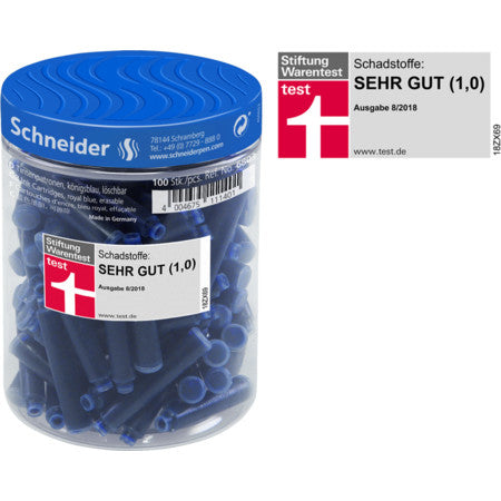 Schneider Schreibgeräte Schneider Füllhalter-Patrone – Blau, 100er-Pack