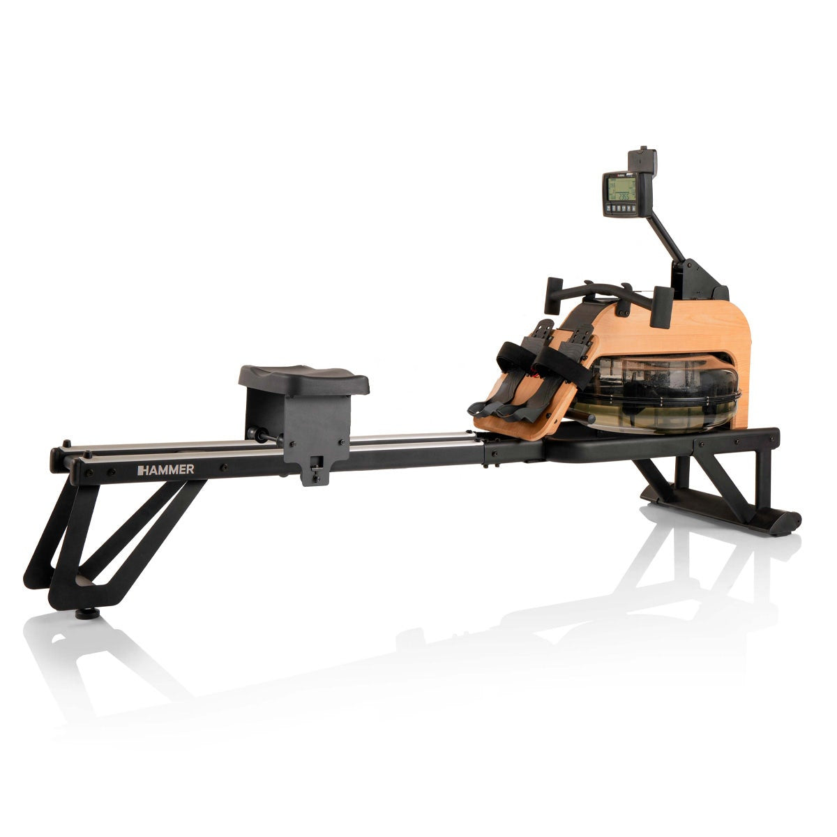 HAMMER Rudergerät RowFlow 5.0 NorsK, 150 kg, 205 × 57 × 103 cm – Braun, Holz