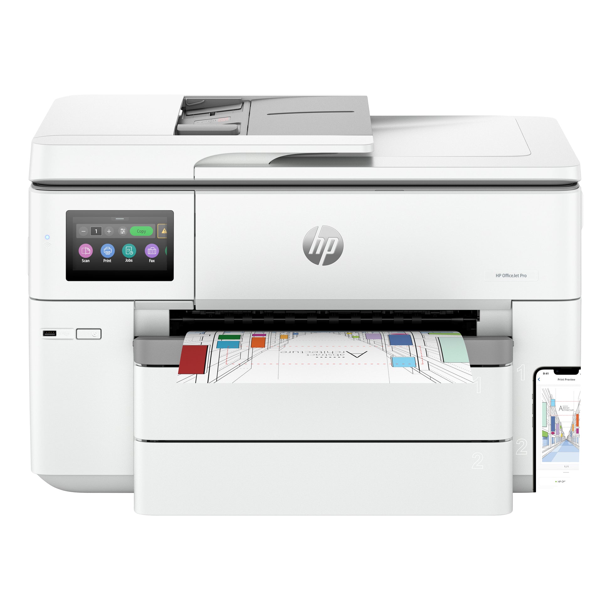 HP OfficeJet Pro 9730e – Farbtintenstrahl-Multifunktionsdrucker, A3, 3-in-1, Duplex, ADF, WLAN/LAN, AirPrint