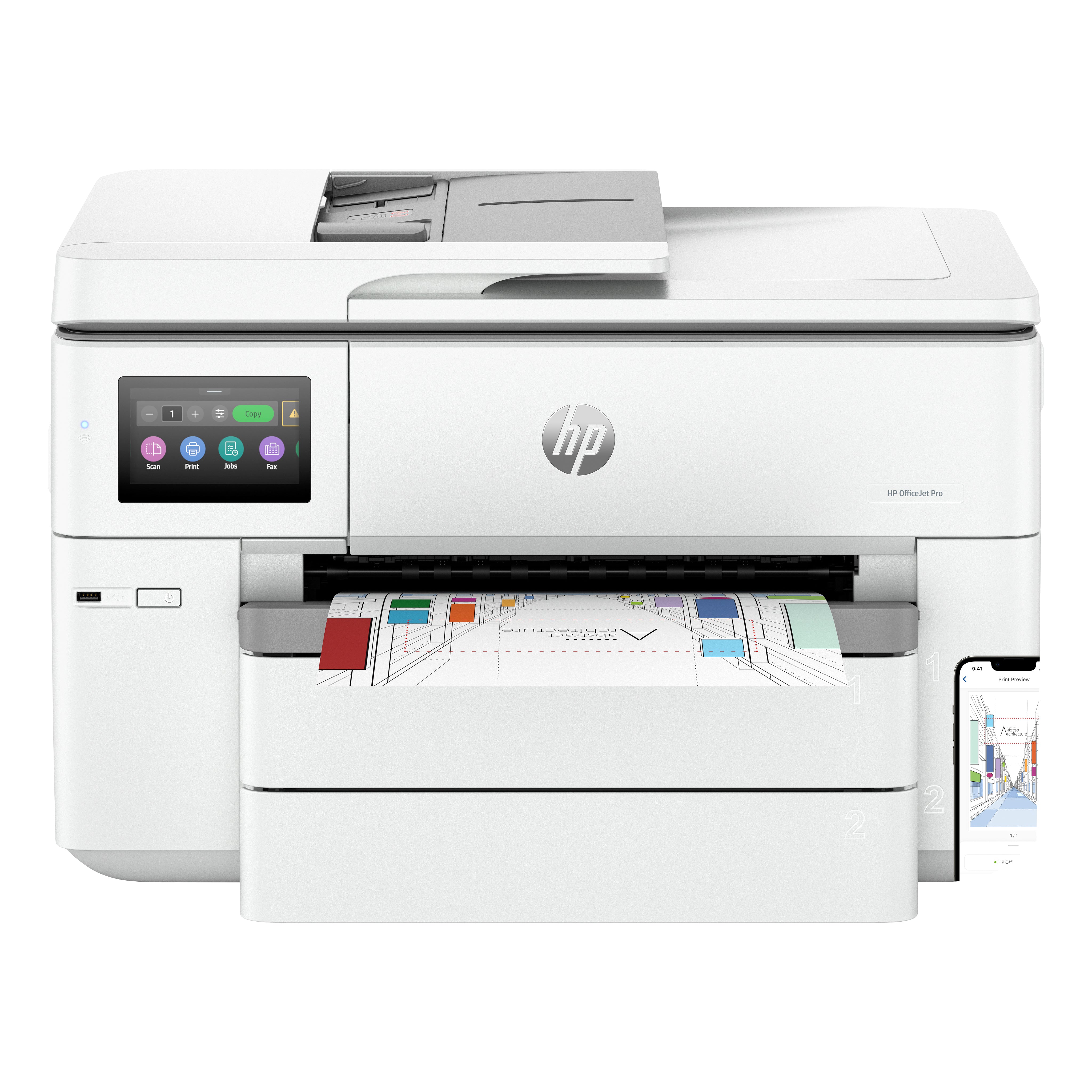 HP OfficeJet Pro 9730e – Farbtintenstrahl-Multifunktionsdrucker, A3, 3-in-1, Duplex, ADF, WLAN/LAN, AirPrint