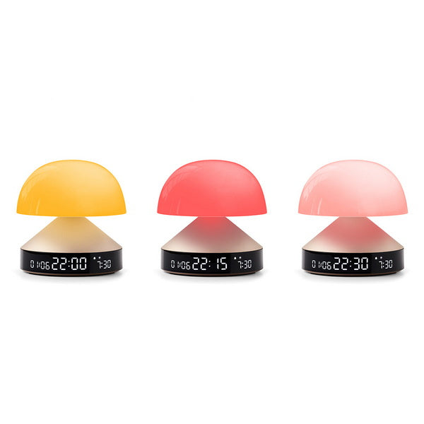 LEXON Lichtwecker Mina Sunrise – digital – 11 × 11 cm, gold, Aluminium, USB, 5 Wecktöne