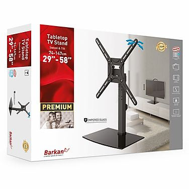 Barkan Mounting Systems Barkan Tischständer – Vollbeweglich – 29–58" – VESA 75×75–400×400 – bis 25 kg, Höhenverstellbar – S320
