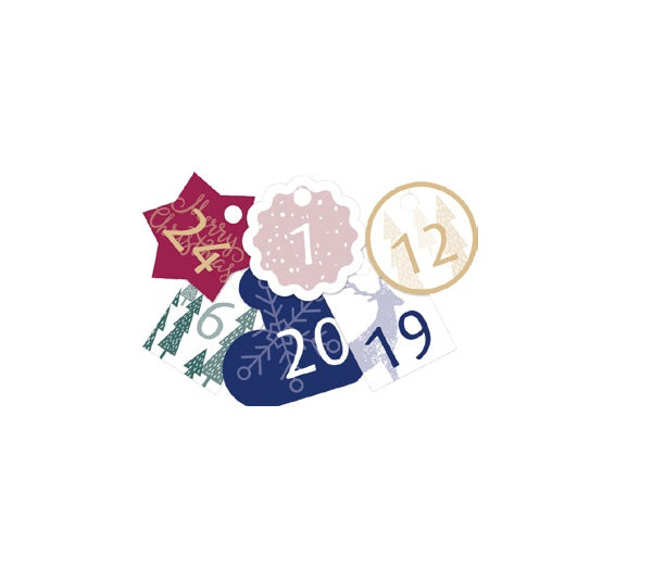 Folia Basic – Adventskalender – Weihnachten – 10 × 13 cm – 24 Beutel – Baumwolle/Polyester