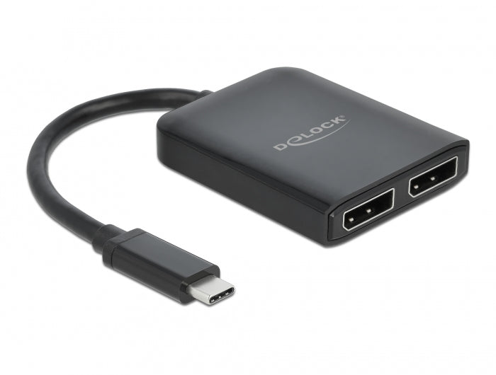DeLOCK Multiport-Adapter – USB-C, 2× DP, für Windows/Mac