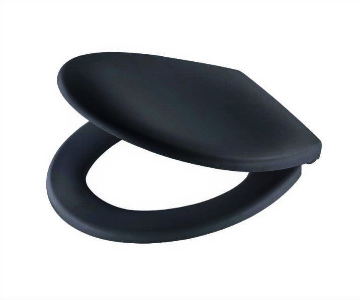 Diaqua WC-Sitz – Duroplast, schwarz matt, mit Deckel, Soft-Close, 37,1 × 45,3 cm