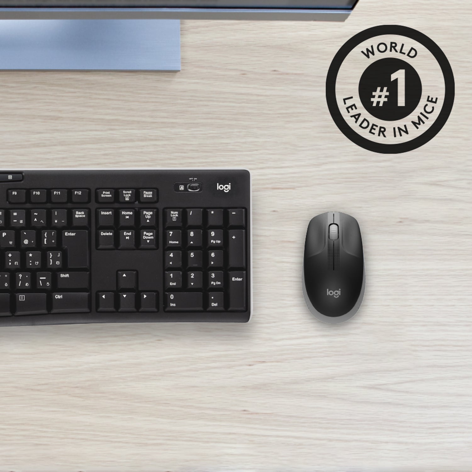 Logitech M190 Full-Size Maus – Kabellos, Grau