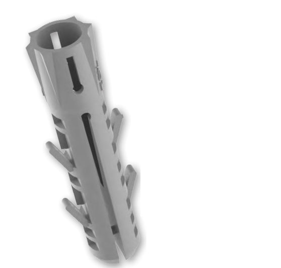 TOX Dübel Barracuda – Ø 8 × 40 mm, Nylon, Grau, 100 Stk., für Beton, Stein