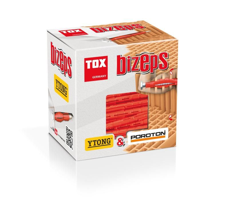 TOX Parallel-Spreizdübel Bizeps – Ø 12 × 90 mm, Nylon, Rot, 25 Stk.