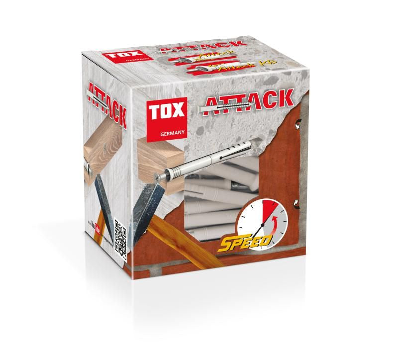 TOX Nageldübel Attack – Ø 6 × 60 mm, Metall/Kunststoff, Grau
