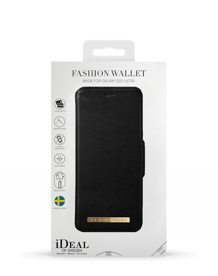 Ideal of Sweden – Booklet-Hülle Saffiano Schwarz – für Samsung Galaxy S20 Ultra – Kunstleder – mit Kartenfach