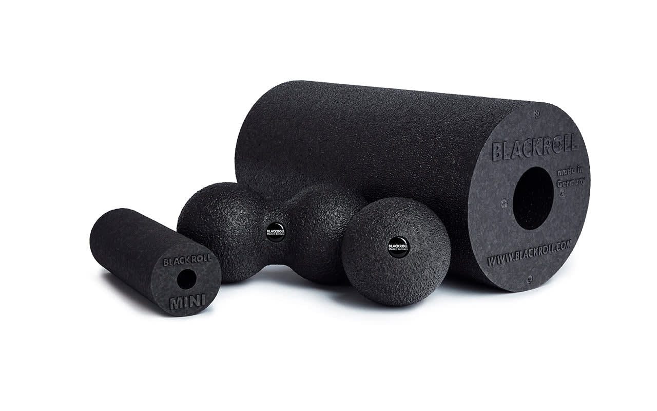 Blackroll Faszien-Set Black Box – Standard, Ball 8 cm, Duoball 8 cm, Übungs-DVD – schwarz