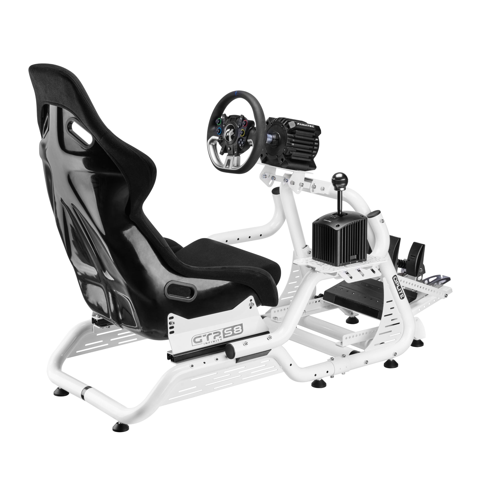 Oplite OP-GTR-FSHW – Radplatte für Renn-/Flugsimulator, Weiss, für GTR S3/S8