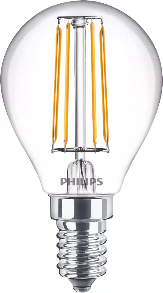 Philips by Signify Philips LED-Leuchtmittel E14 P45 – 470 lm, 4,3 W, Warmweiss 2700 K – 2 Stk. – Klar