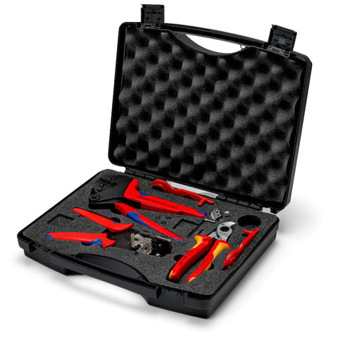 Knipex 97 91 04 V02 Werkzeugkoffer PV – für MC4-Steckverbinder – 7-teilig