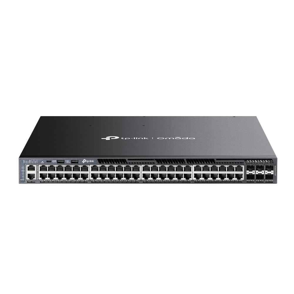 TP-Link SG6654XHP Netzwerk-Switch – 48× RJ45 PoE+, 6× SFP+ 10G, 1440 W PoE, GbE, Layer 3