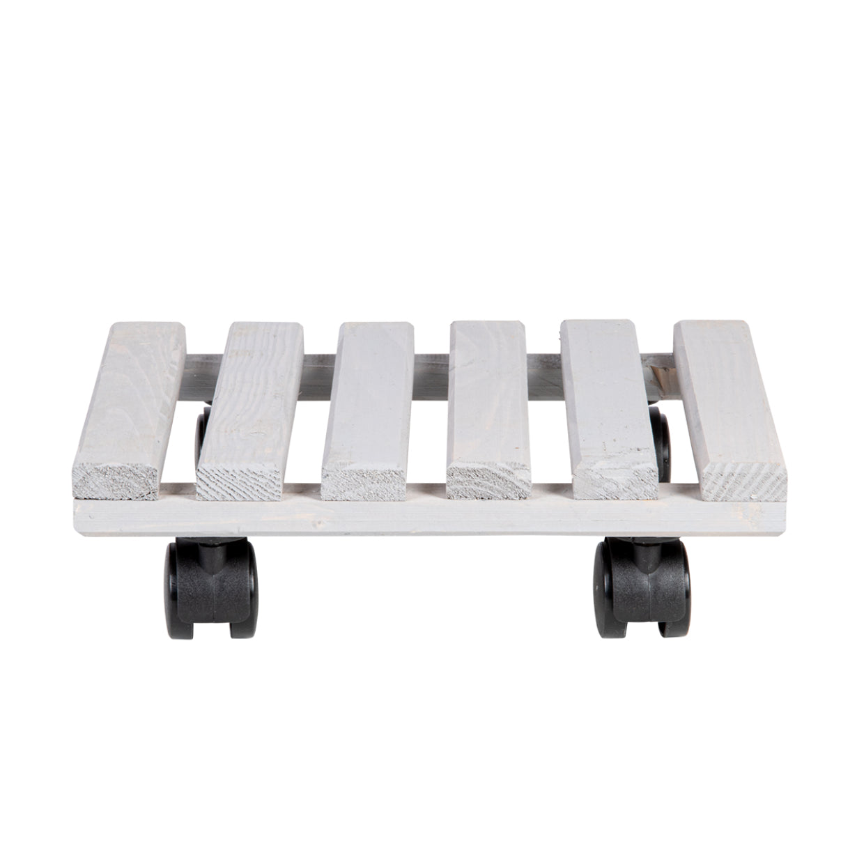 Esschert Design Blumenkübeluntersetzer – Kieferholz/PA/PP – Grau/Schwarz – mit Rollen – 292 × 85 × 292 mm