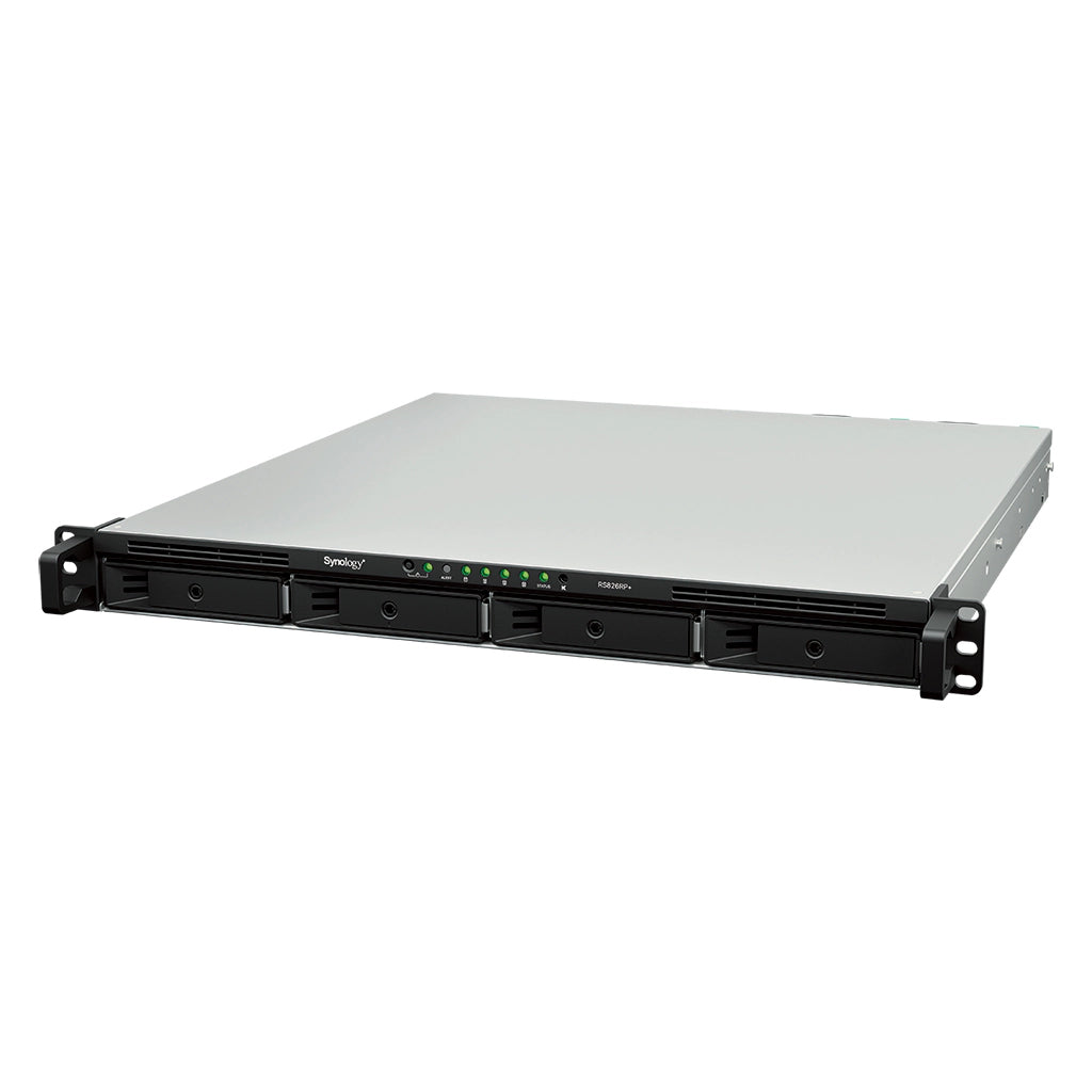 Synology RackStation RS826RP+ – 4-Bay Rack 1U NAS – AMD Ryzen V1500B, 4 GB RAM, 1GbE, DSM