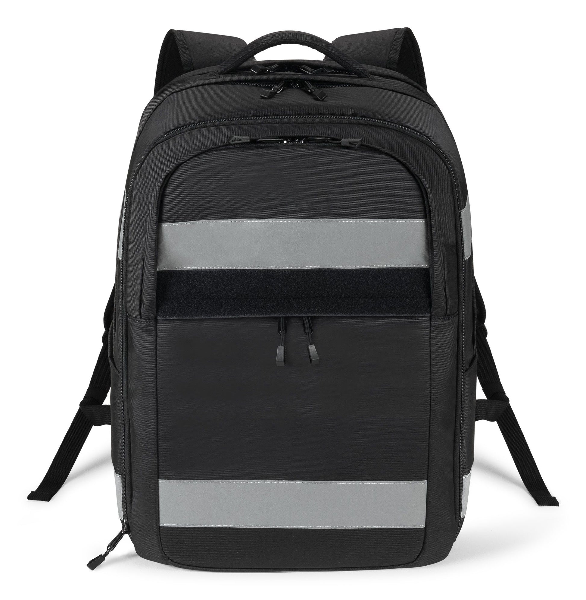 DICOTA REFLECTIVE – Notebook-Rucksack – 32–38 l, rPET (recyceltes PET), schwarz, reflektierend
