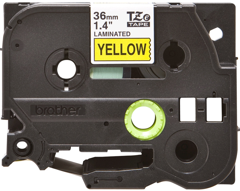 Brother TZe-661 Schriftband – Schwarz auf Gelb – 36 mm × 8 m, laminiert – für Brother P-touch