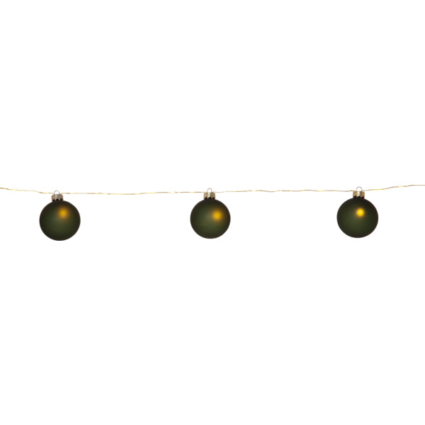 Star Trading Lichterkette Bliss – Starterset, 2,1 m, 0,25 W, 2500 K, grün/messing, Timer 6/18 h