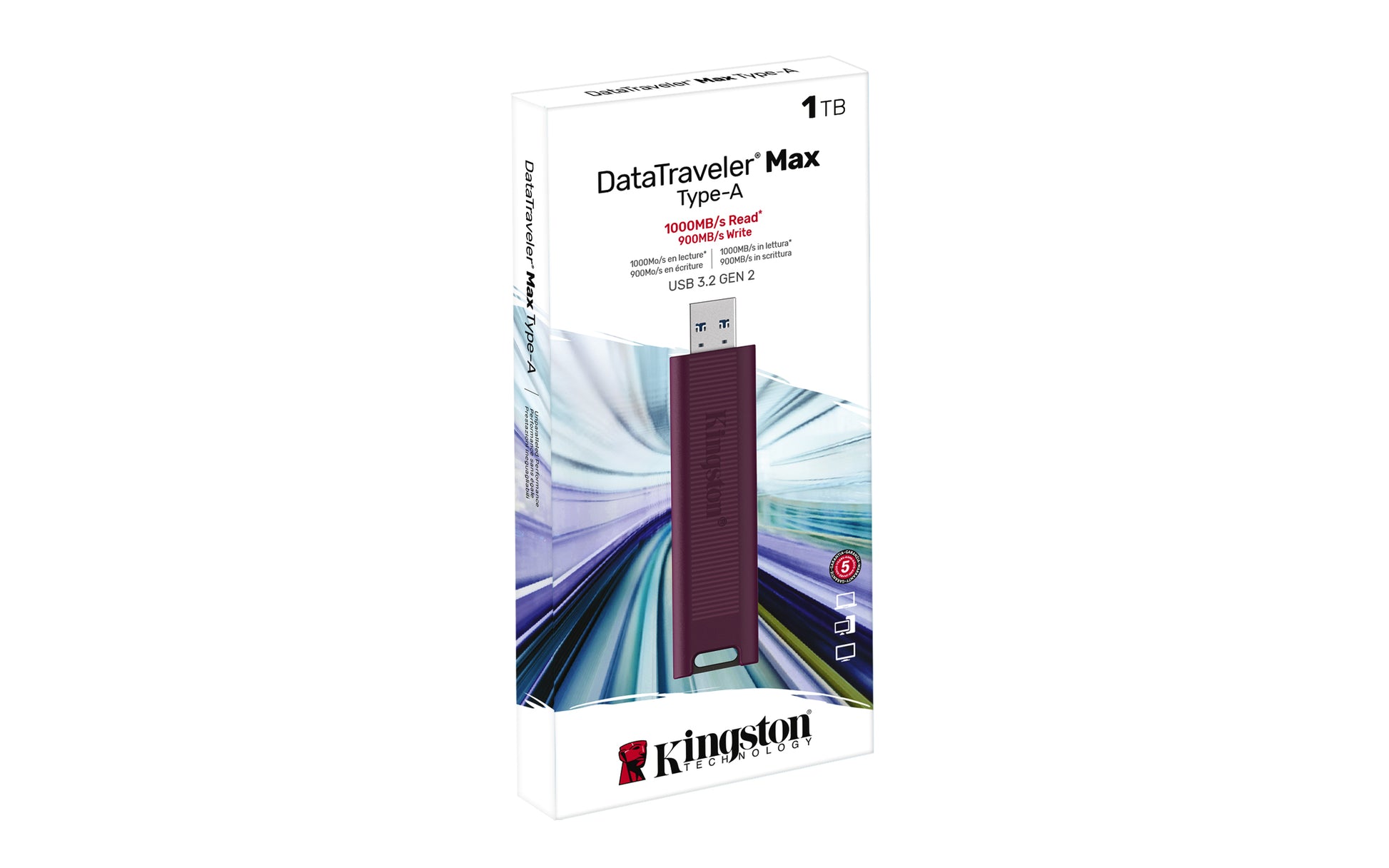 Kingston Technology Kingston DataTraveler Max USB-Stick – 1 TB, USB 3.2 Gen 2 Typ-A, 1'000/900 MB/s