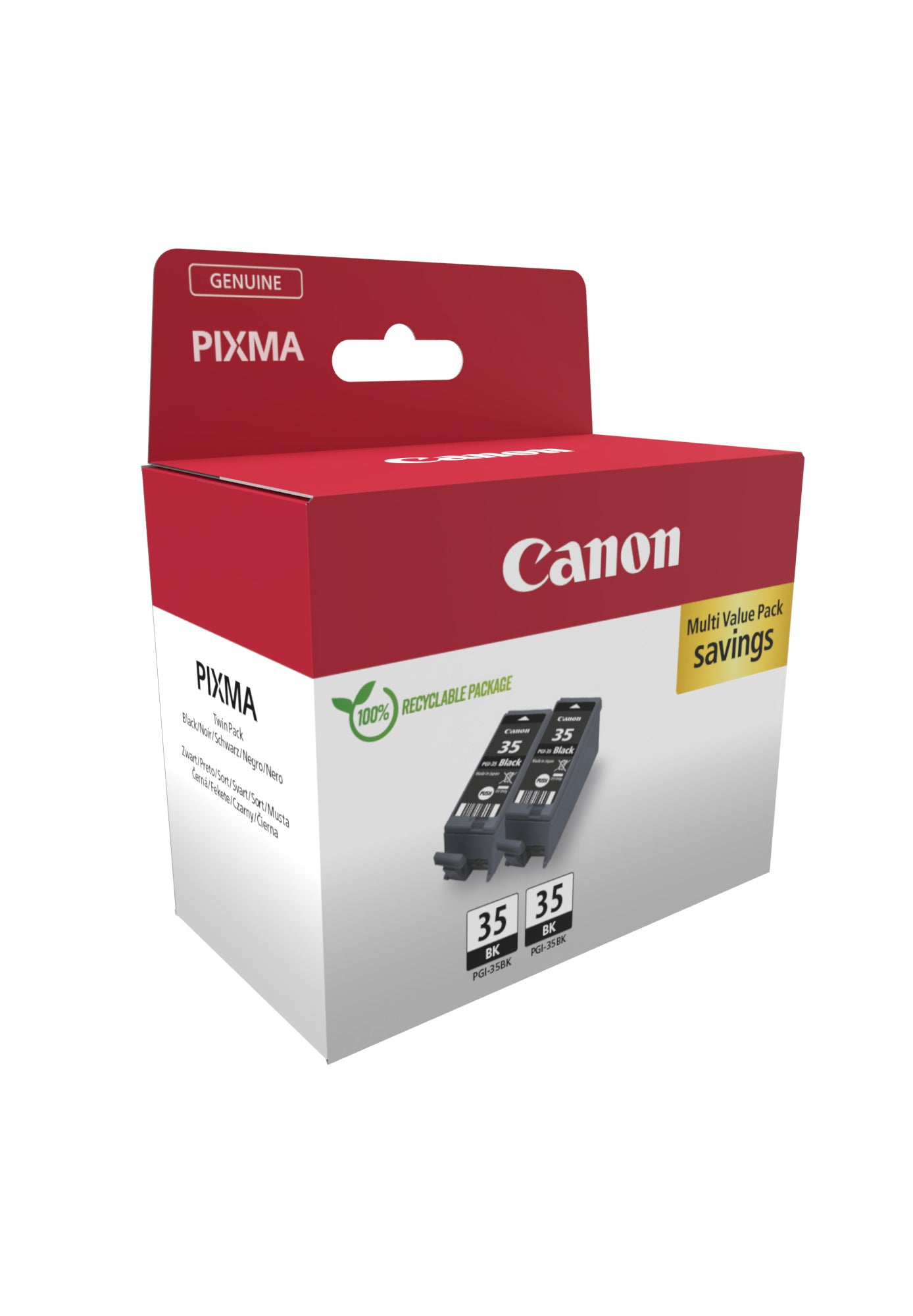 Canon PGI-35 Tintenpatronen-Multipack, 2er-Set (Original) – für PIXMA iP100/iP100 wb/iP110 …
