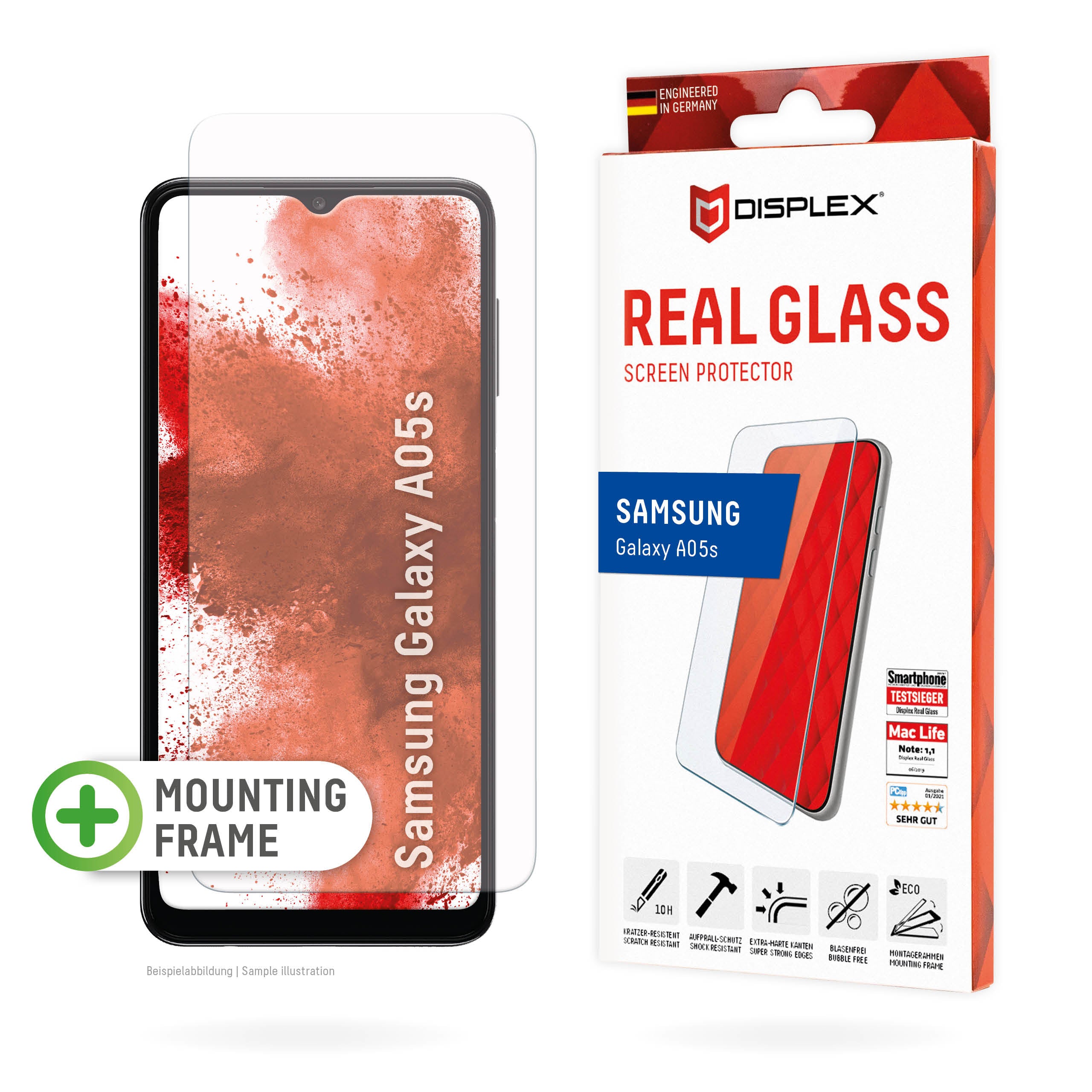 E.V.I. Displayschutz (Panzerglas), 10H – für Galaxy A05S – mit Applikator
