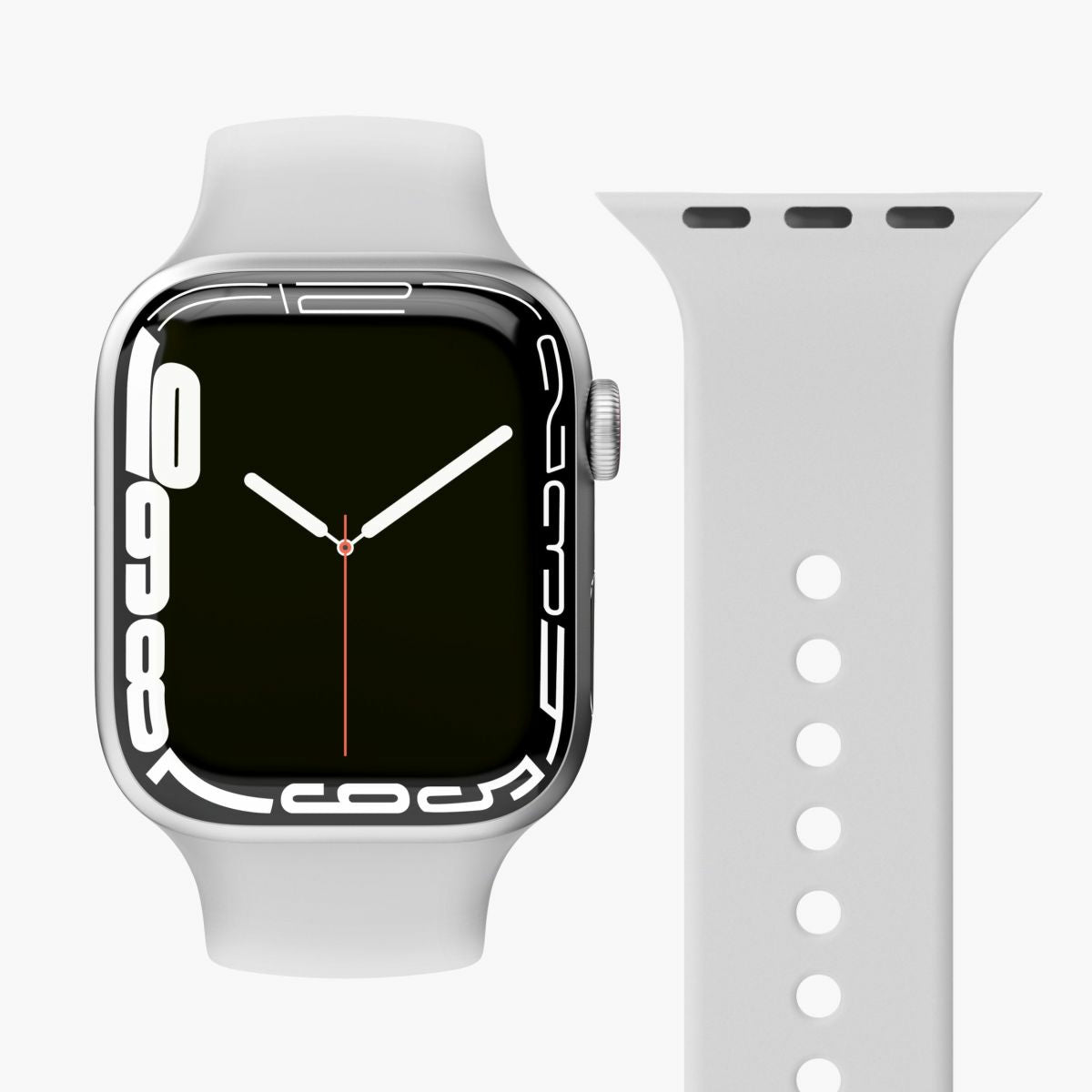 Vonmählen Classic Band Case 1 – Armband – für Apple Watch 38 mm, 40 mm, 41 mm, Hellgrau, Silikon