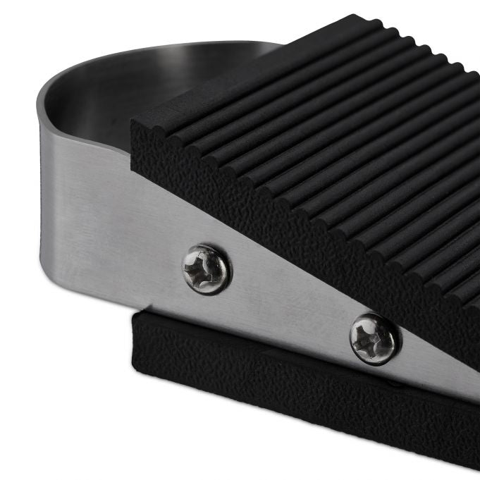 Relaxdays Türstopper – Gummi/Edelstahl – Schwarz – 50 × 30 × 120 mm