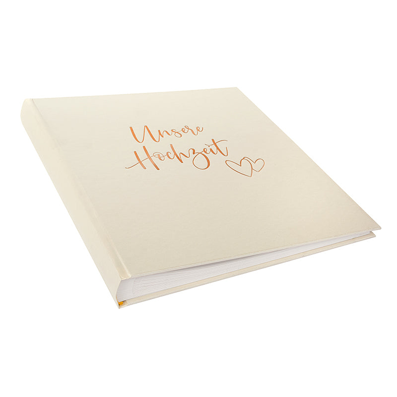 Goldbuch Hochzeitsalbum Herzklopfen – für 100 × 150 mm, beige, Herzmotiv, Papier, 300 × 310 mm