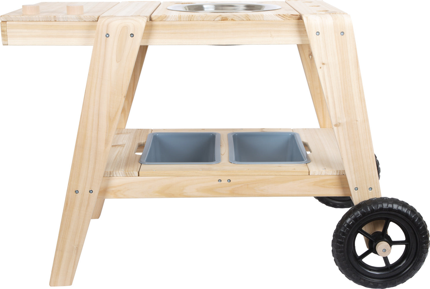 Small foot Kompakte Matschküche – 88,0 × 58,0 × 56,0 cm – ab 3 Jahren – Holz, holzfarben