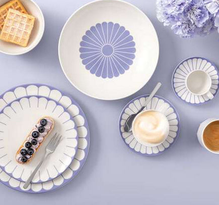 Villeroy & Boch Fleur bleu Pastaschale – Porzellan, blau, rund, 6 Stück