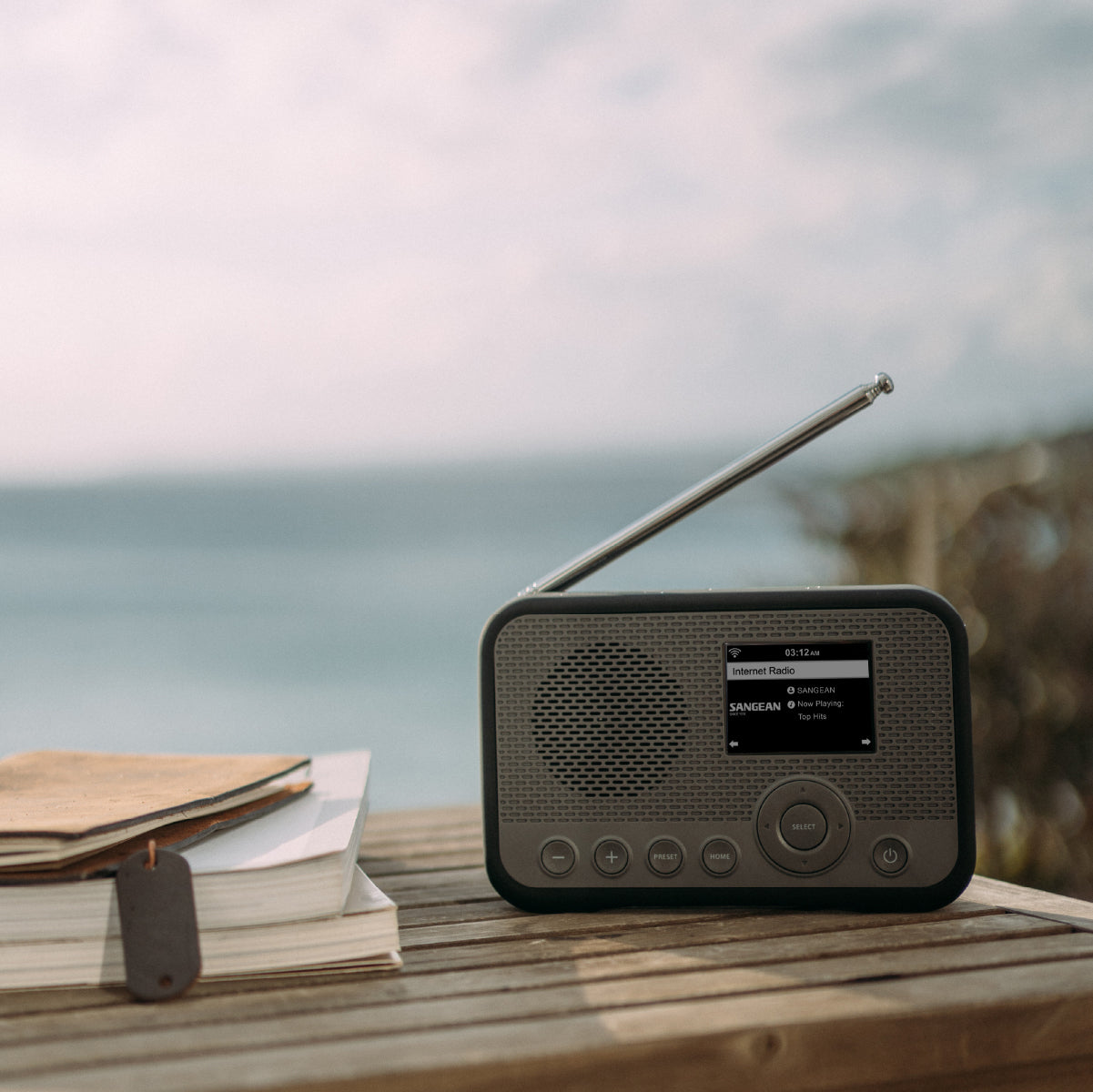 Sangean WFR-39 – Tragbares DAB+ Radio, Internetradio, DAB+/UKW, WLAN, 2'600 mAh Akku – Schwarz/Grau