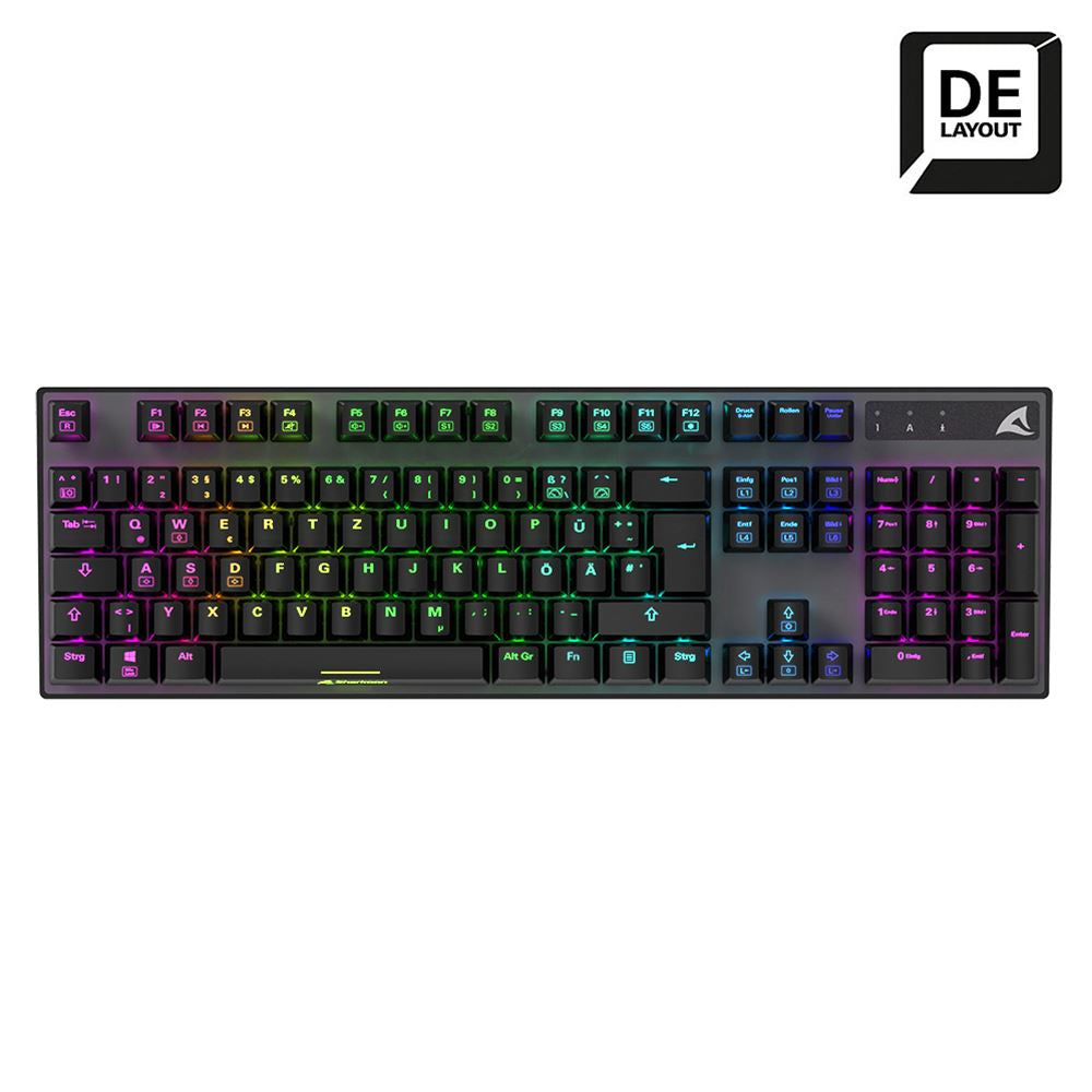 Sharkoon Skiller Mech SGK20 – Gaming-Tastatur – mechanisch, RGB – USB-A – QWERTZ (DE) – Schwarz