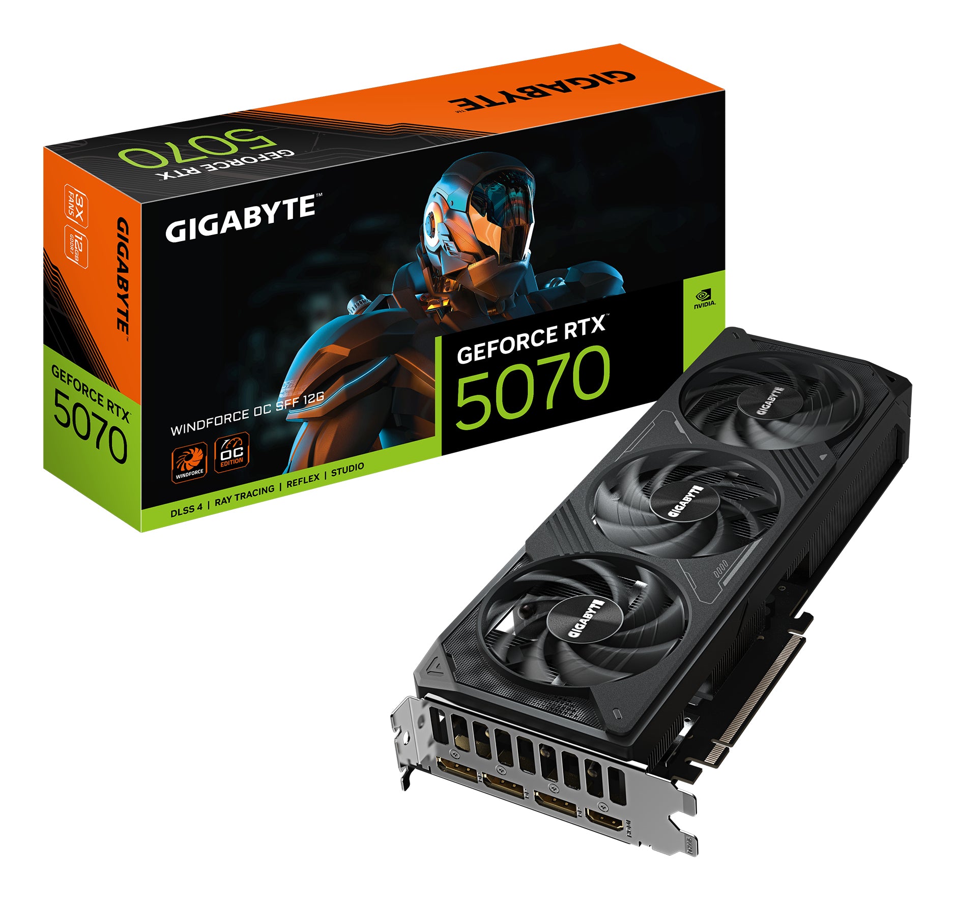 GIGABYTE GV-N5070WF3OC-12GD – Grafikkarte – GeForce RTX 5070, 12 GB GDDR7, PCIe 5.0, 3×DP 2.1a, 1×HDMI 2.1b