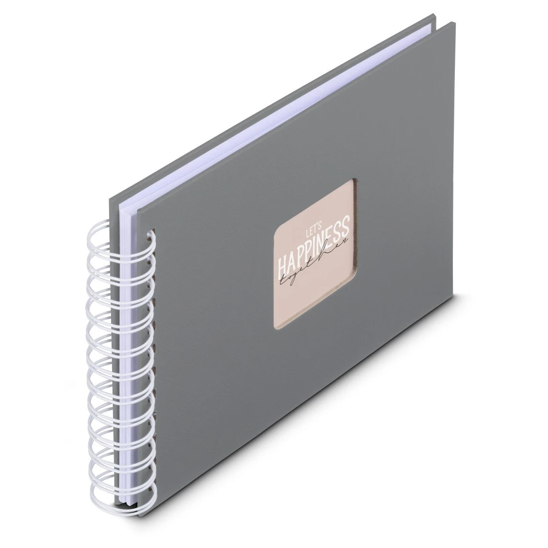 Hama Fotobuch, Spiralbindung, Weiss, 24 × 17,5 cm, Papier, Grau, mit Einstecktasche