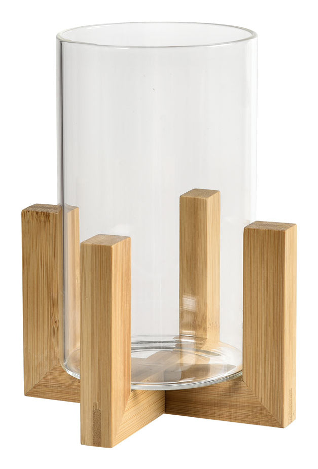 Duni Esme Laterne – Glas & Bambus, transparent – 12 × 17,4 × 13,2 cm – 6-teilig