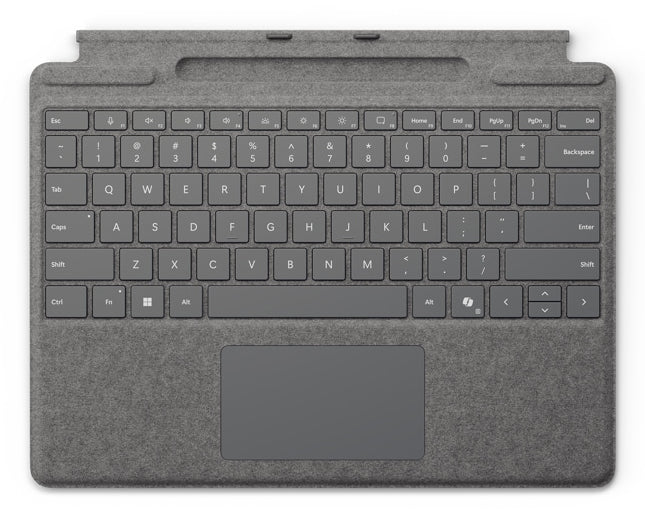 Microsoft Surface Pro Keyboard – Tastatur mit Stiftaufbewahrung, Platin