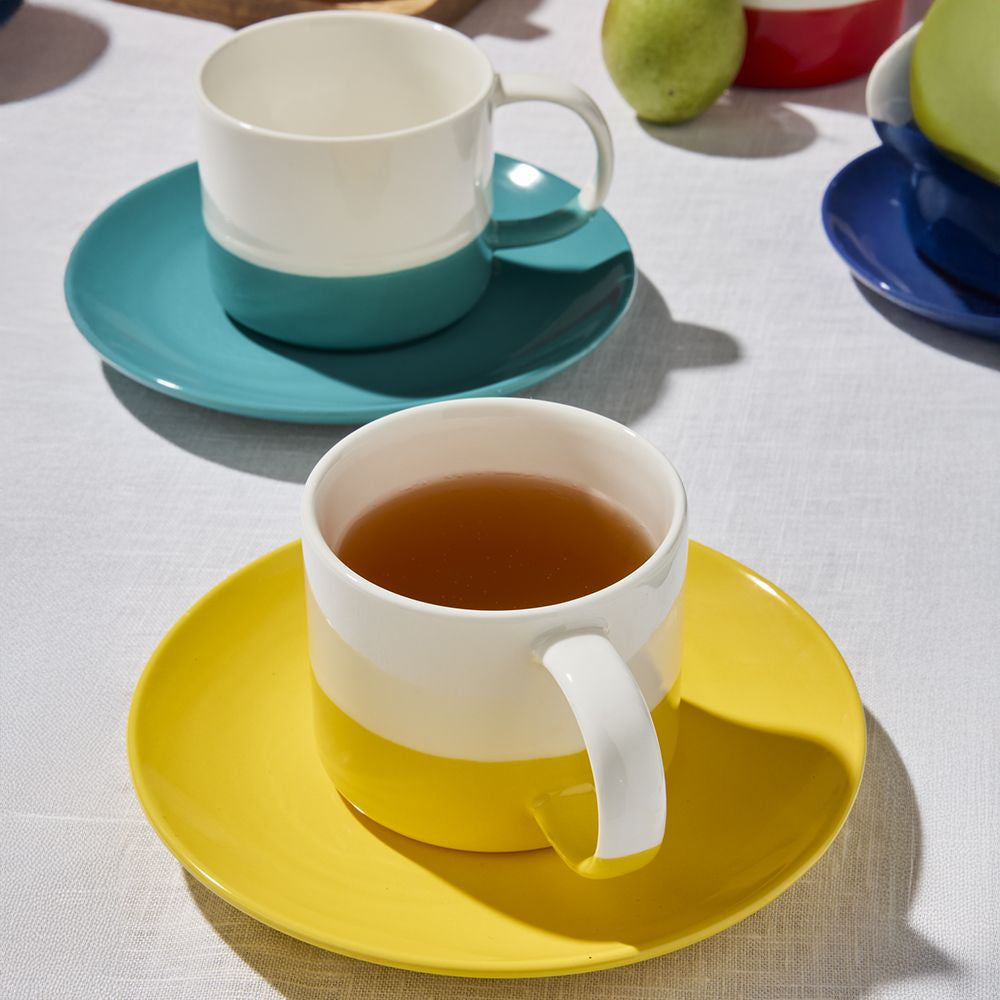 Tognana Porcellane Kaffeetassen Iris – 6er Set, 210 ml, Ø 8 cm, Knochenporzellan, spülmaschinenfest