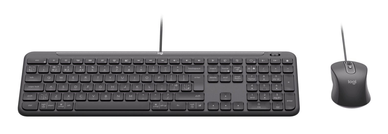 Logitech Signature Slim Wired Combo – Tastatur- und Maus-Set – kabelgebunden – USB-C – QWERTY (UK-INT) – Graphit