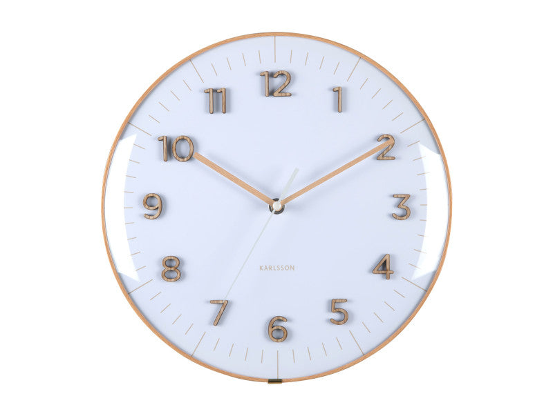 Karlsson Esencia Dome Wanduhr – Analog, Ø 30 cm, Weiss