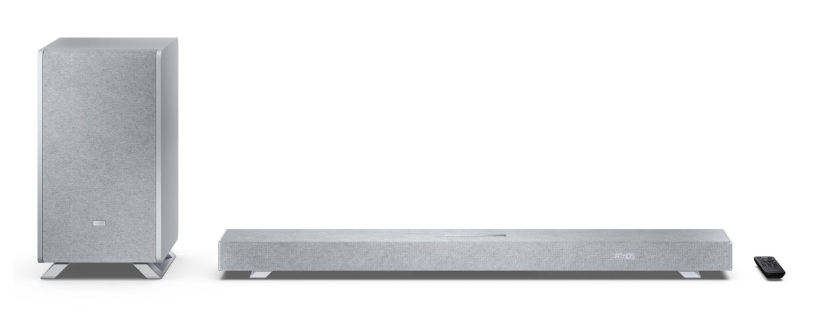 Sharp HT-SBW53121SL – Soundbar – 3.1.2, Dolby Atmos/DTS:X, mit kabellosem Subwoofer, 182 W – Silber