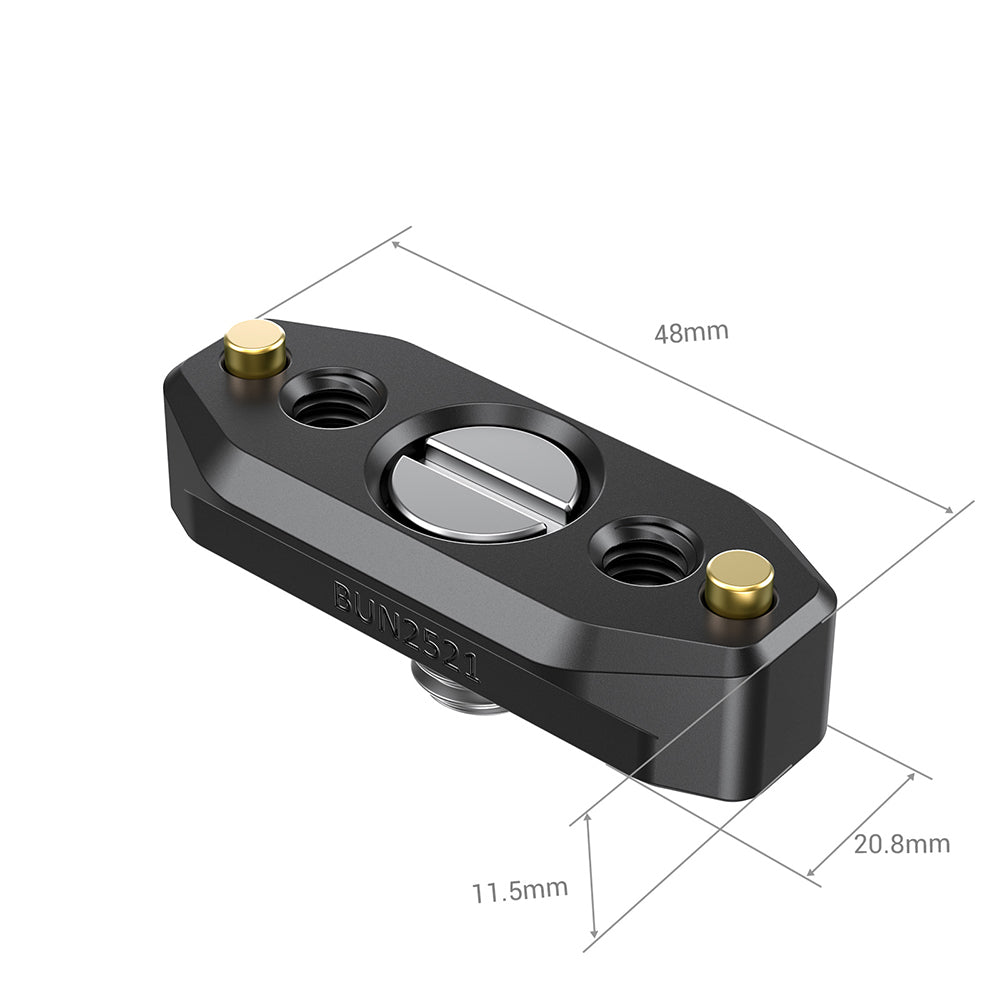 SmallRig BUN2521B Schiene – Aluminium, 20,8 × 11,5 × 48 mm, 3/8" Gewinde – Schwarz