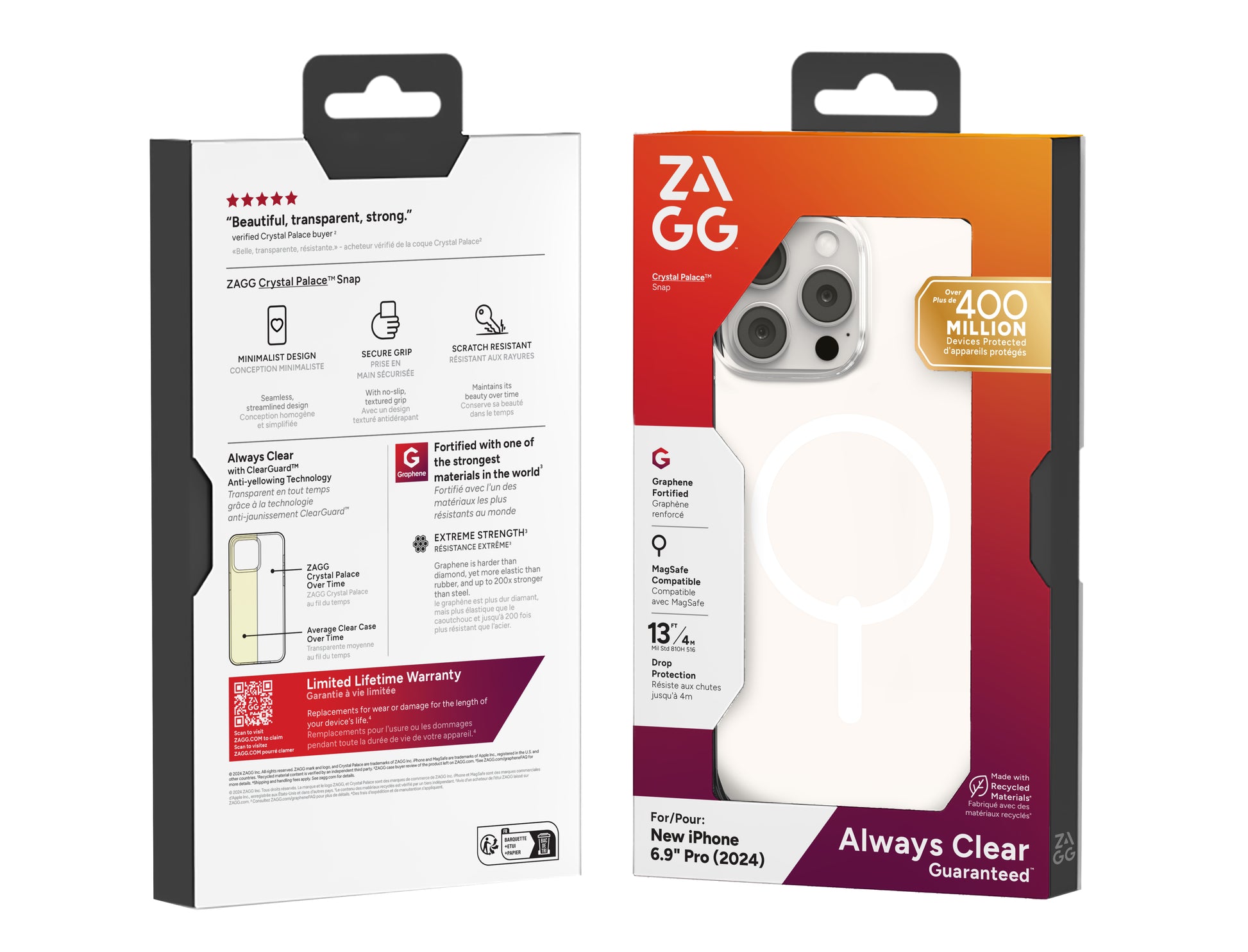 ZAGG Backcover Crystal Palace – für Apple iPhone 16 Pro Max – transparent