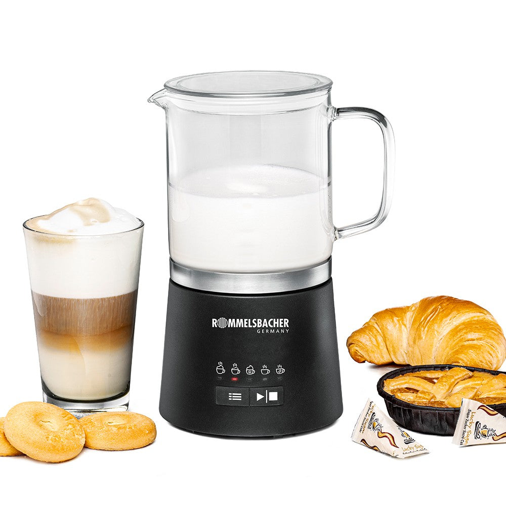 Rommelsbacher Milchaufschäumer MS 625 – 500 ml, 600 W, Heiss & Kalt – Schwarz/Edelstahl