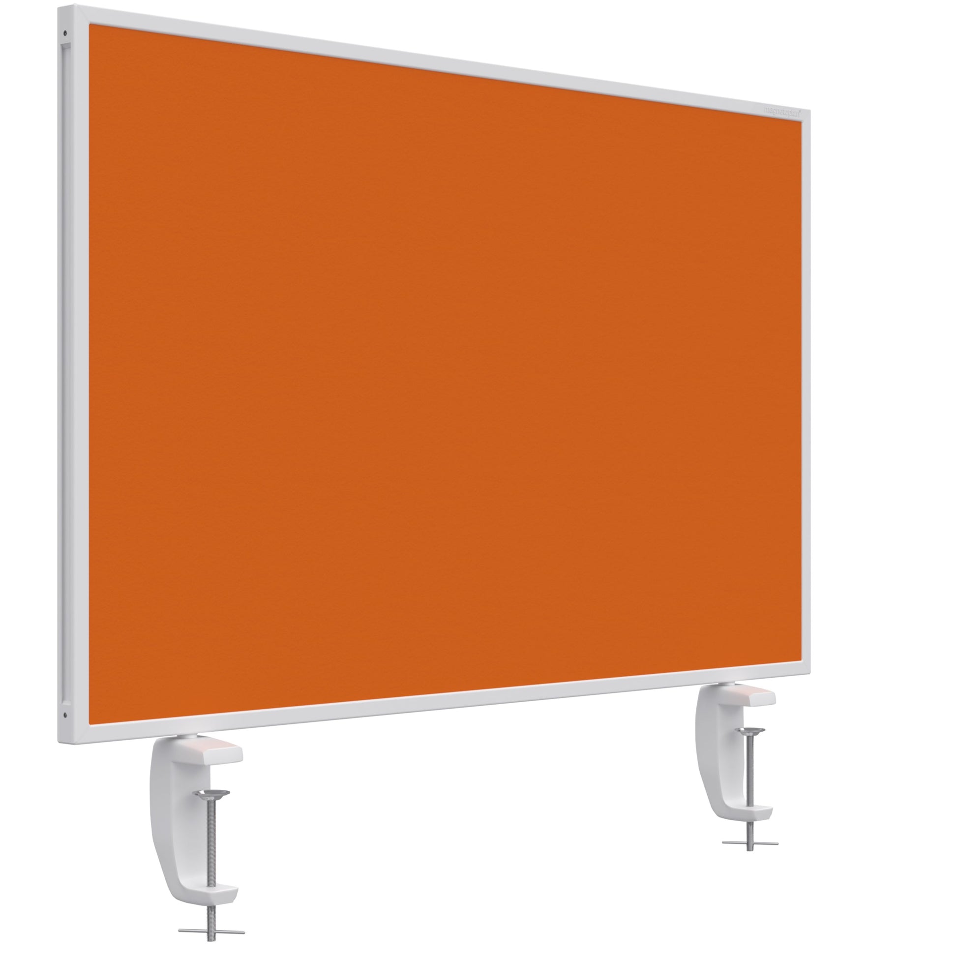 magnetoplan – Tischtrennwand VarioPin – 800 × 500 mm – doppelseitig (Whiteboard/Filz) – orange
