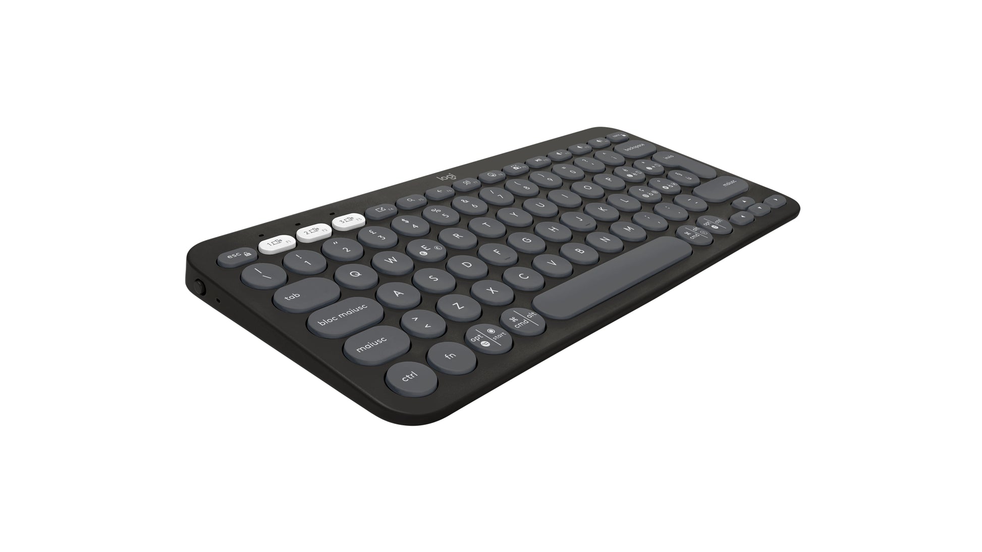 Logitech Pebble Keys 2 K380s – Mini Tastatur – Scherenmechanik – Bluetooth – QWERTY (IT) – Ohne Ziffernblock – Graphit