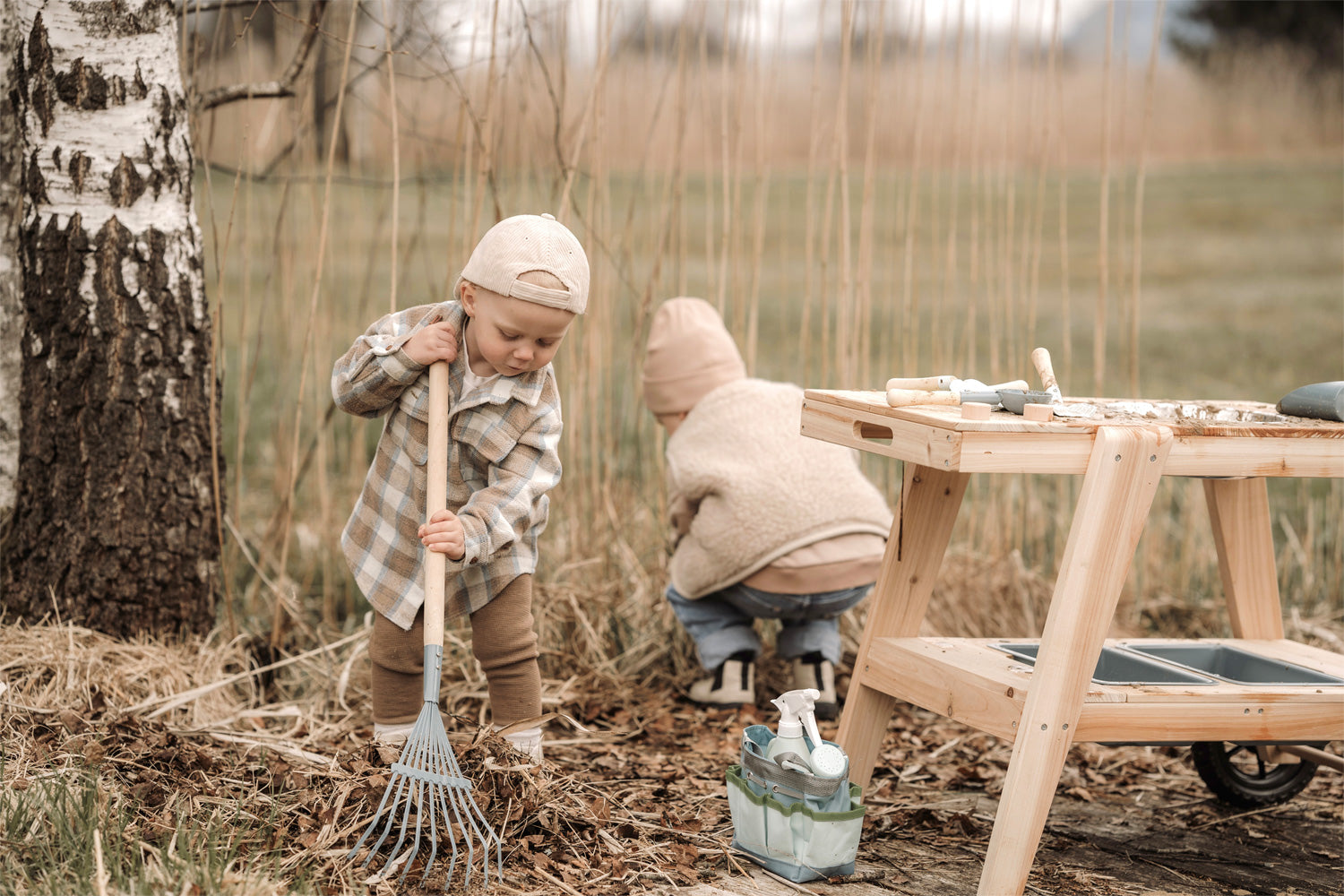 Small foot Kompakte Matschküche – 88,0 × 58,0 × 56,0 cm – ab 3 Jahren – Holz, holzfarben