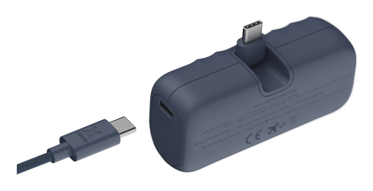 Xtorm Go2 Powerbank 5'000 mAh – 20 W PD, 1× USB-C, blau